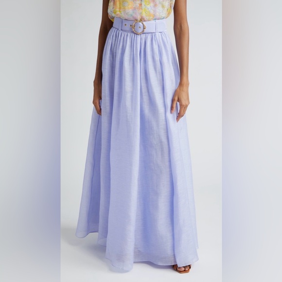 Zimmermann Dresses & Skirts - NWT Zimmermann Belted Linen Organza Maxi in Periwinkle Skirt 0 US4